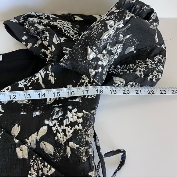 Jonathan Simkhai Taylor Wrap Top Metallic Black - Picture 9 of 10